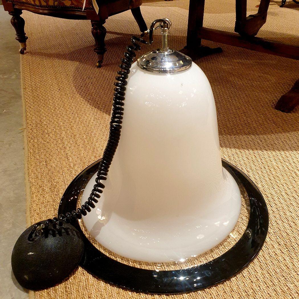 Mid-Century Modern White Murano Glass Pendant Chandelier For Sale