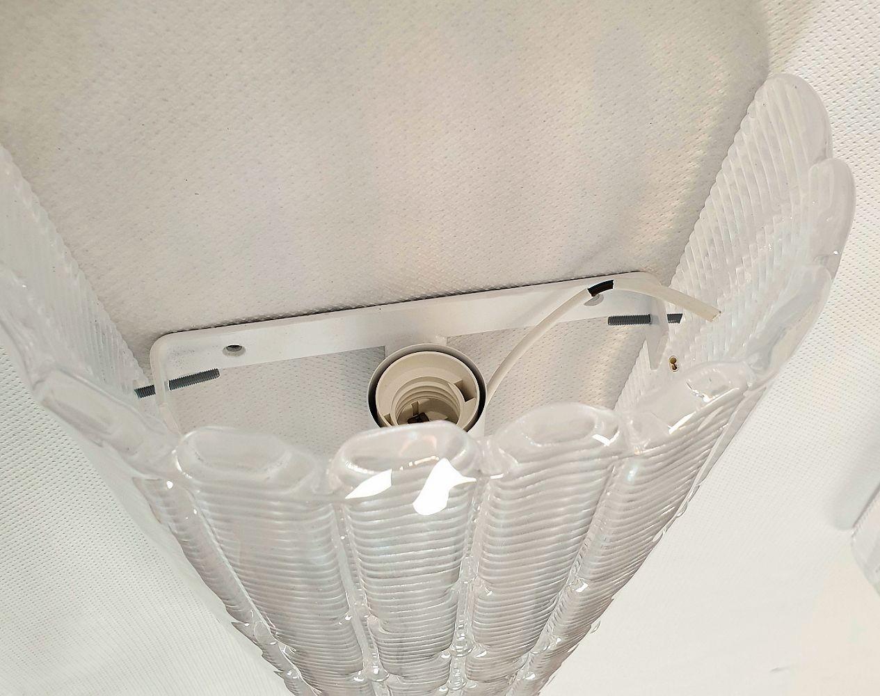 White Murano glass sconces, Italy - a pair For Sale 4