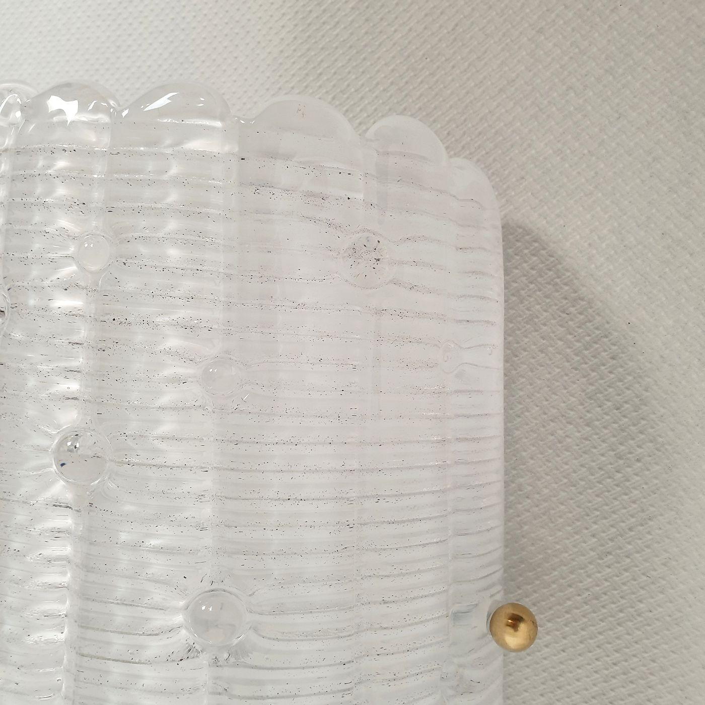 White Murano glass sconces, Italy - a pair For Sale 1
