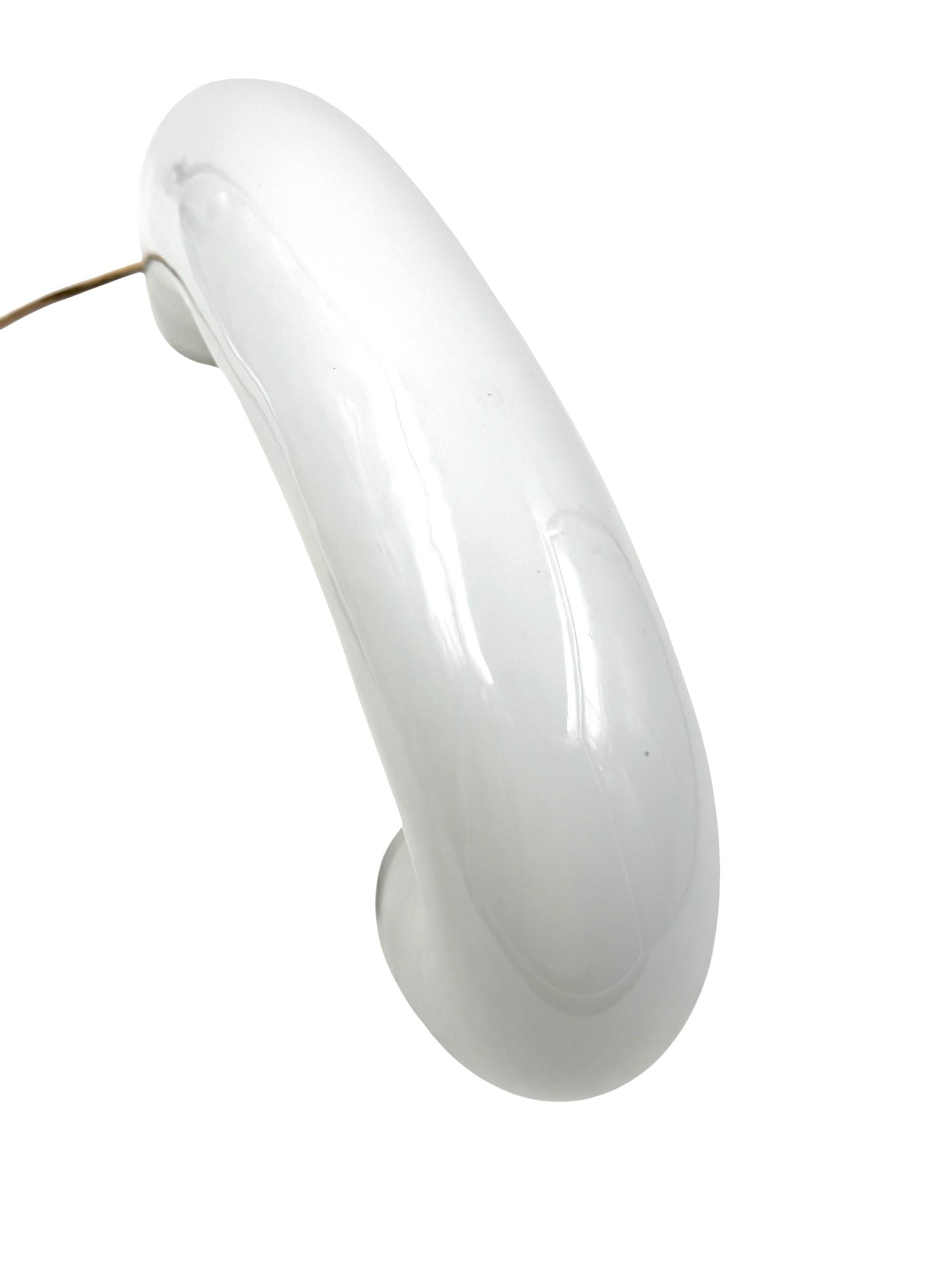 White Murano glass sculptural lamp, Barbini Italy 1970s en vente 12