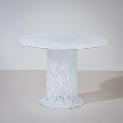 White Murano Glass Side Table by Fratelli Toso, Italy, 2nd Half 20th Century