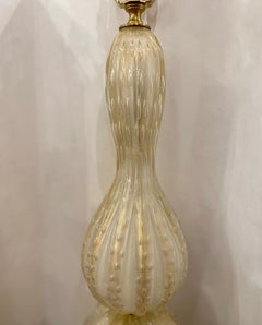 White Murano Glass Table Lamp
