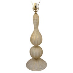 White Murano Glass Table Lamp