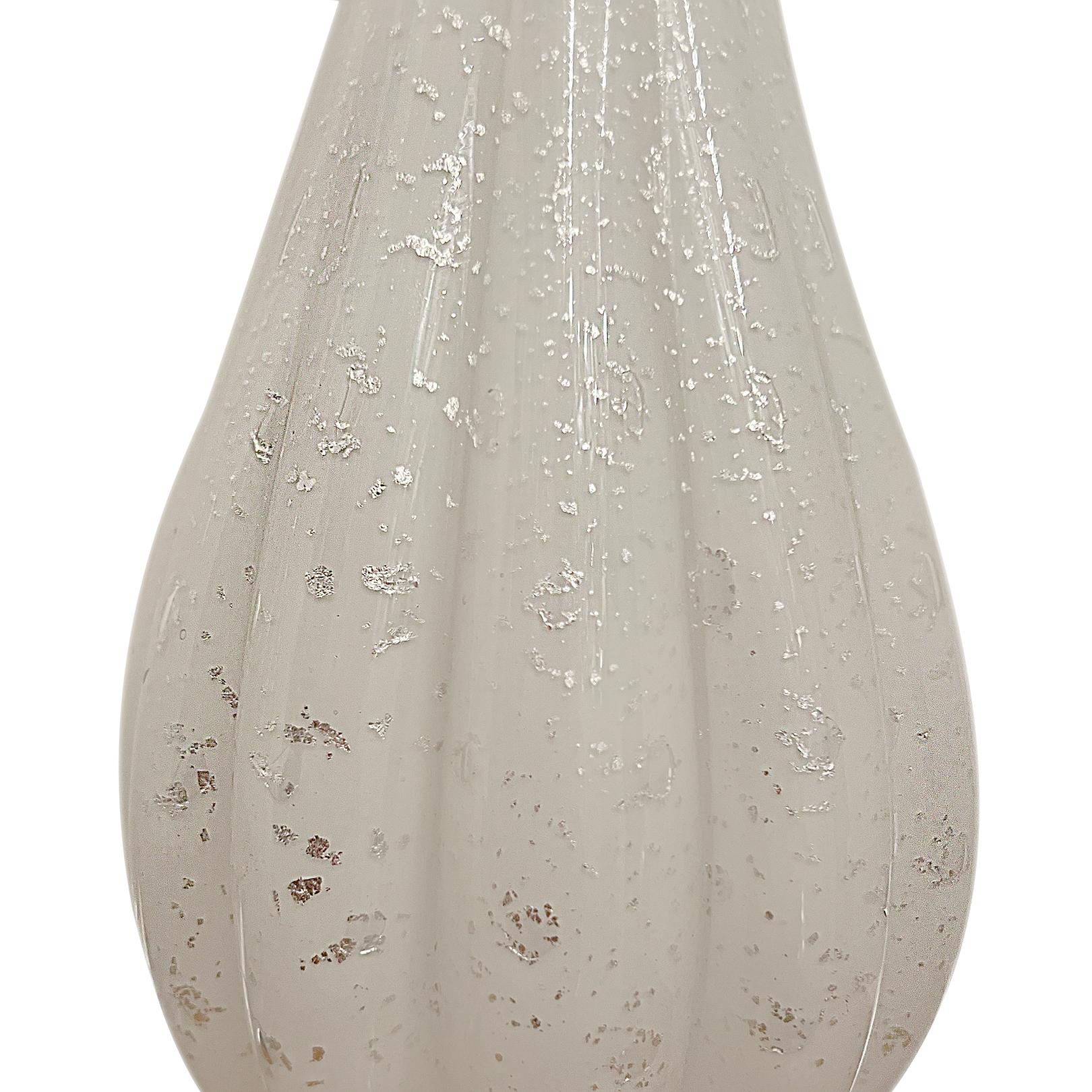 White Murano Glass Table Lamps In Good Condition For Sale In New York, NY
