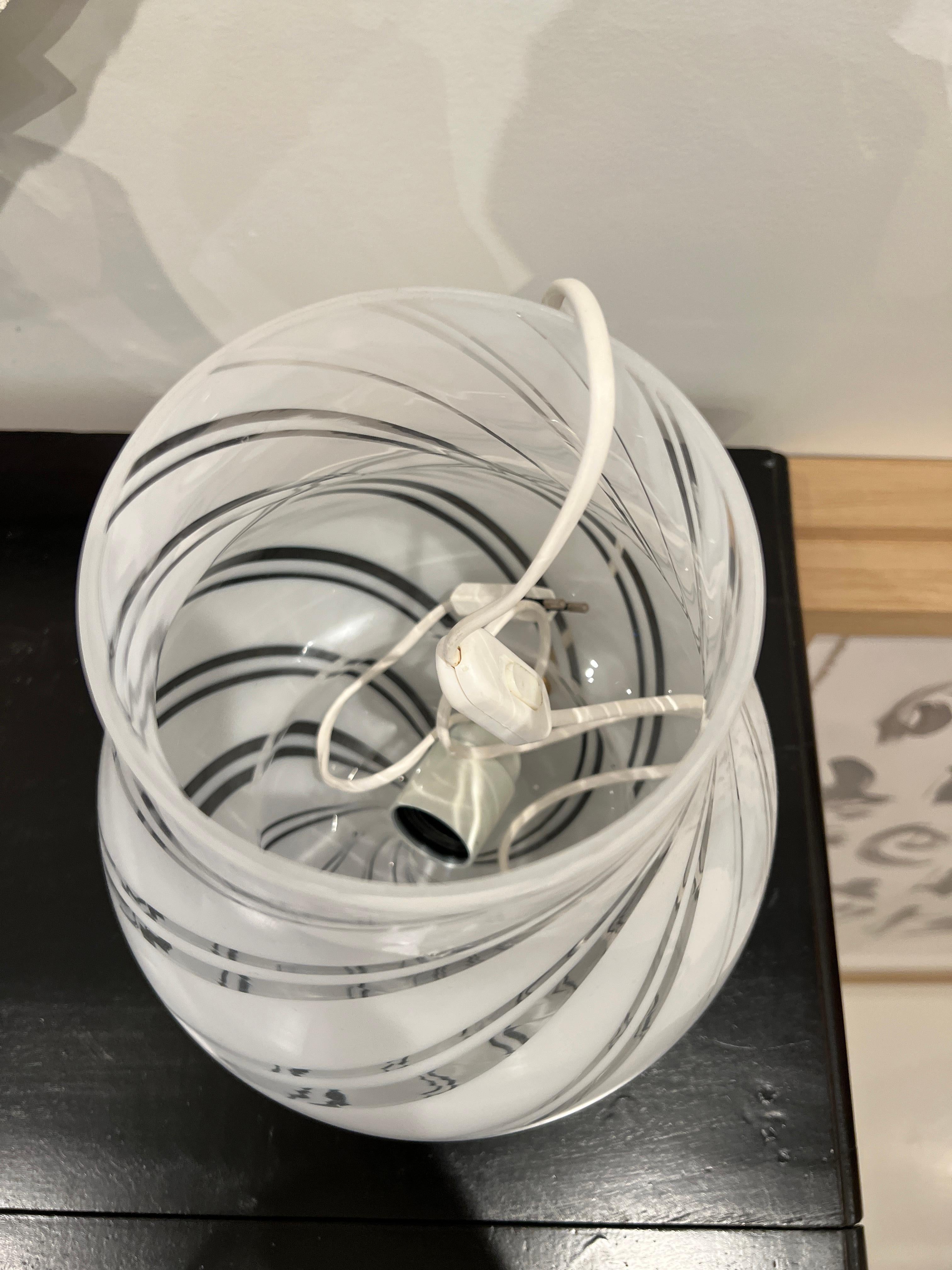 White Murano Lamp, Medium For Sale 1