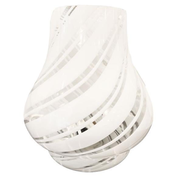 White Murano Lamp, Medium. (Two Available) For Sale
