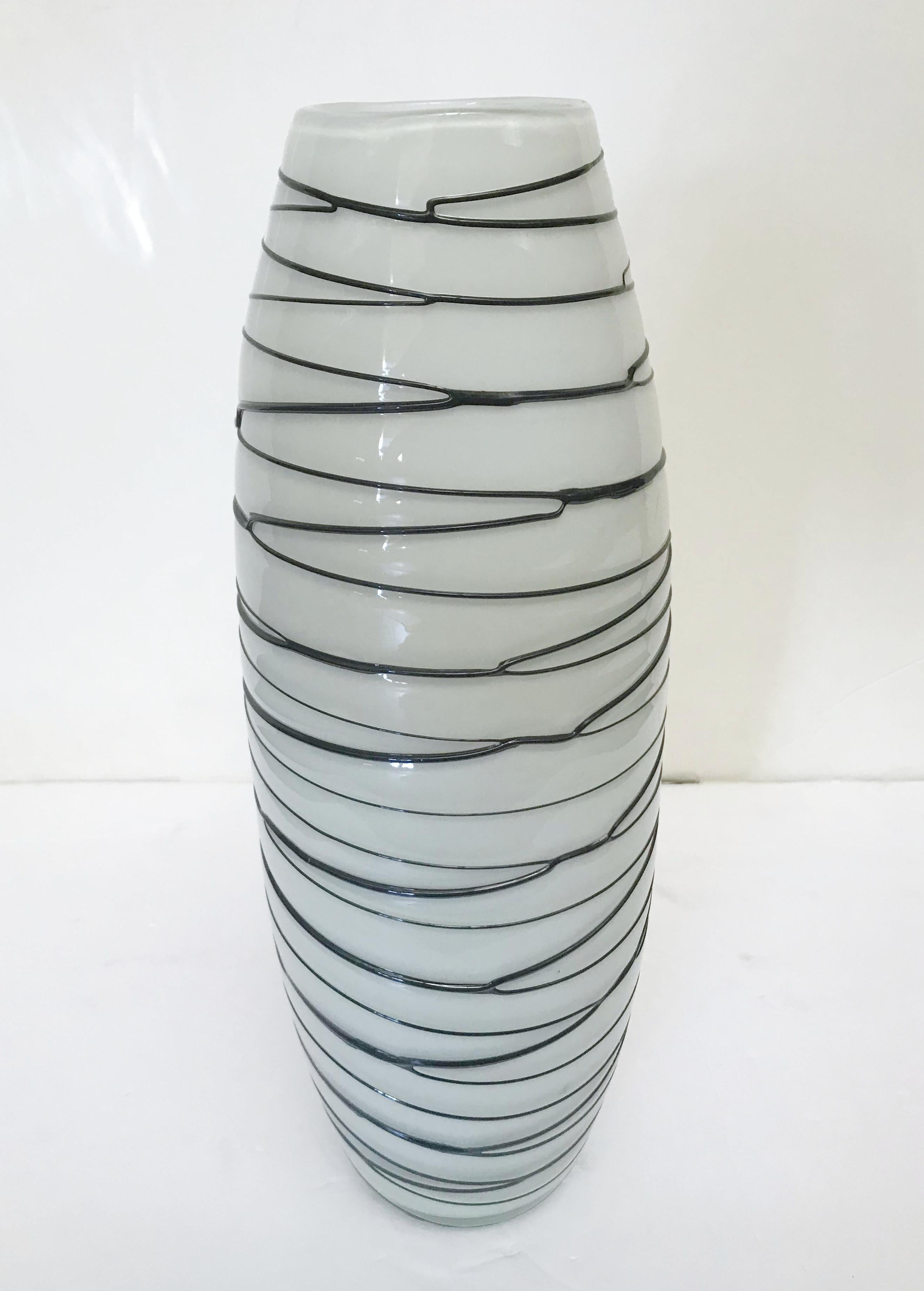 Mid-Century Modern White Murano Vase