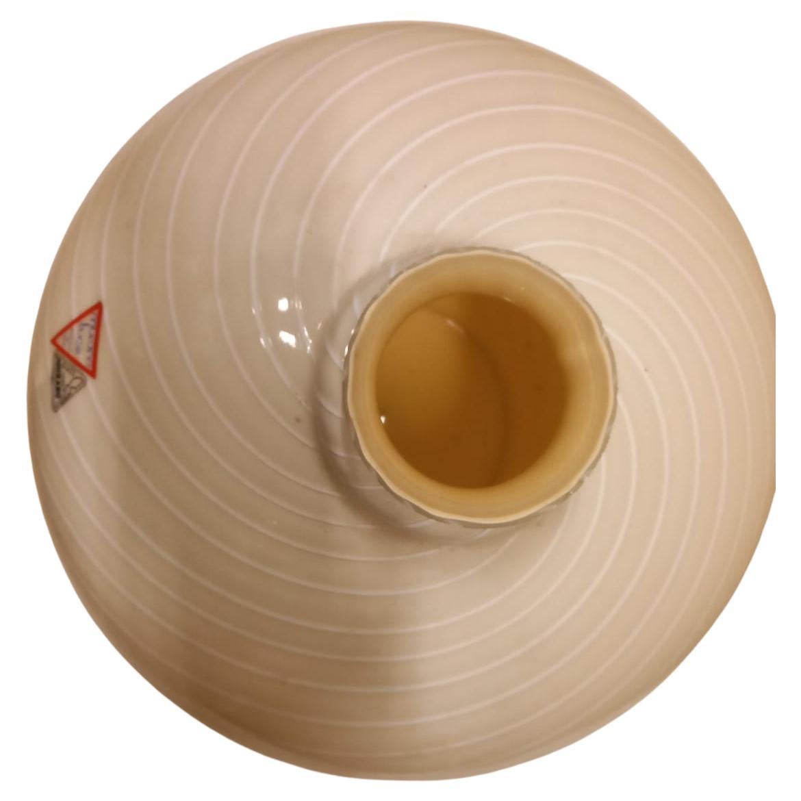 White Swirl Murano Vase, mundgeblasen, extra große Vase, guter Zustand.