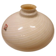 White Murano vase with swirls, mouth-blown, very large vase
