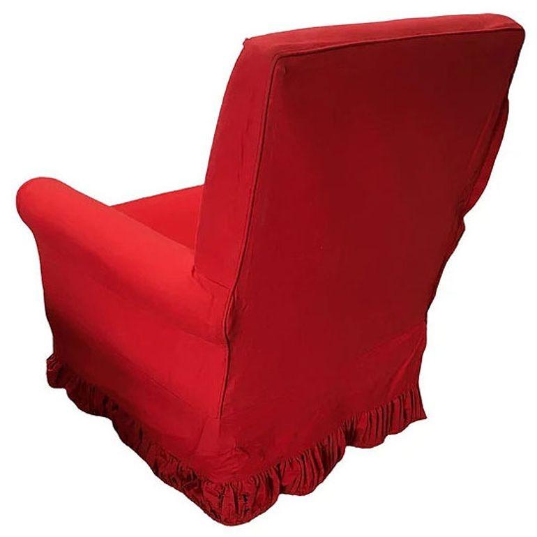 Sedia Club in tessuto musulmano bianco con rivestimento rosso da Red Corner Movie 1997 in vendita 4