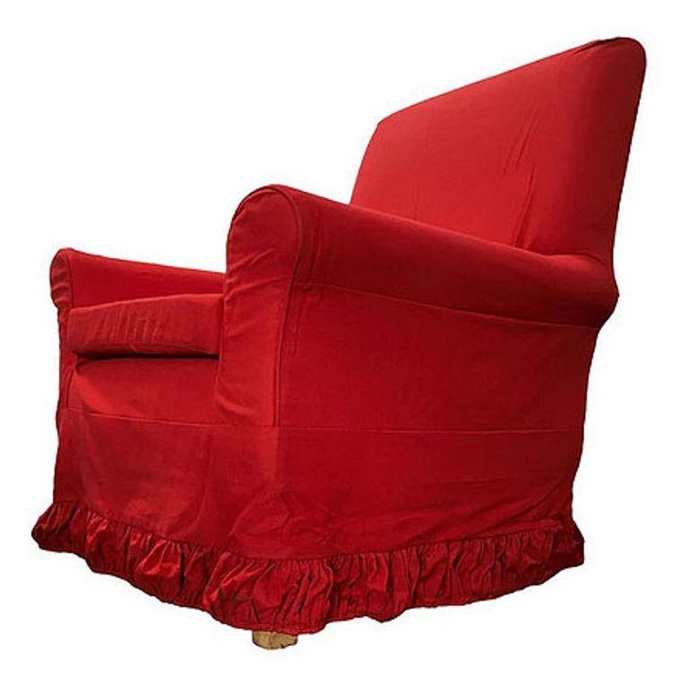 Sedia Club in tessuto musulmano bianco con rivestimento rosso da Red Corner Movie 1997 in vendita 5