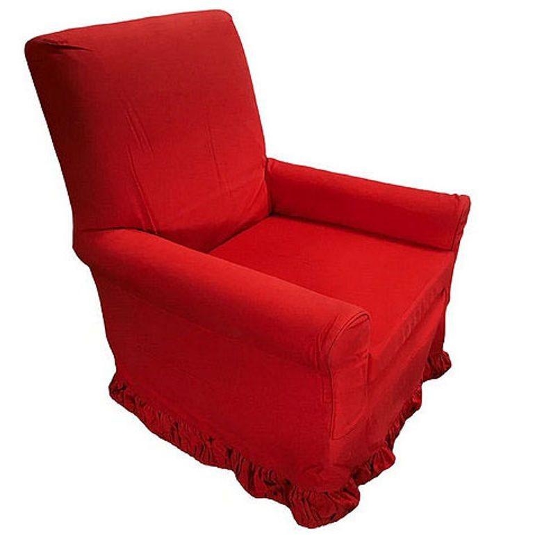 Sedia Club in tessuto musulmano bianco con rivestimento rosso da Red Corner Movie 1997 in vendita 1