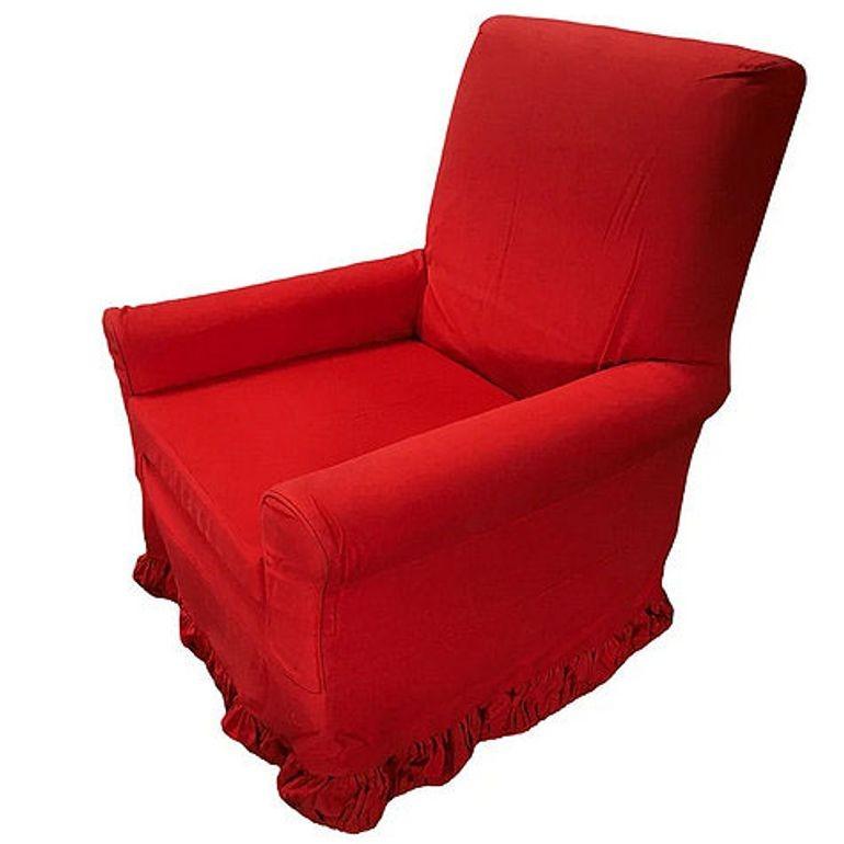 Sedia Club in tessuto musulmano bianco con rivestimento rosso da Red Corner Movie 1997 in vendita 3