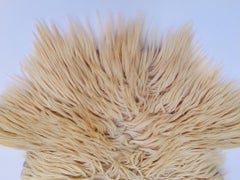 White Natural Angora Plush Sheepskin Accent Rug