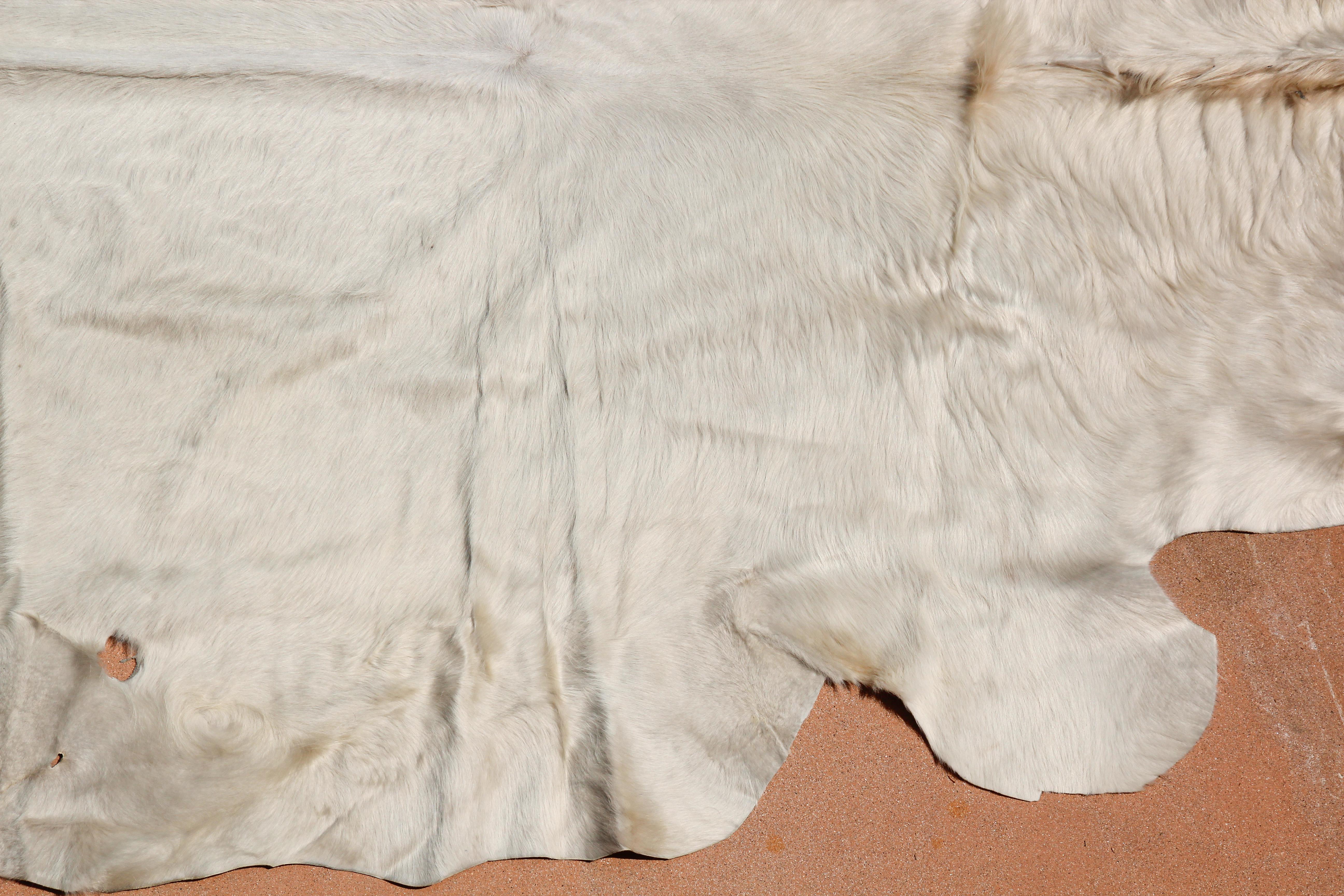 Weißer Teppich aus natürlichem Rindsleder Argentinien (Argentinisch) im Angebot