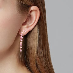 Pink Multishape 14K (or 18k upon request) Rose Gold Topaz Drop Earrings