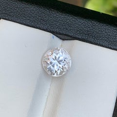 Weißer natürlicher Morganit Ring Lose Edelstein 2.05 Ct Rund Brillant-Schliff-Schmuck