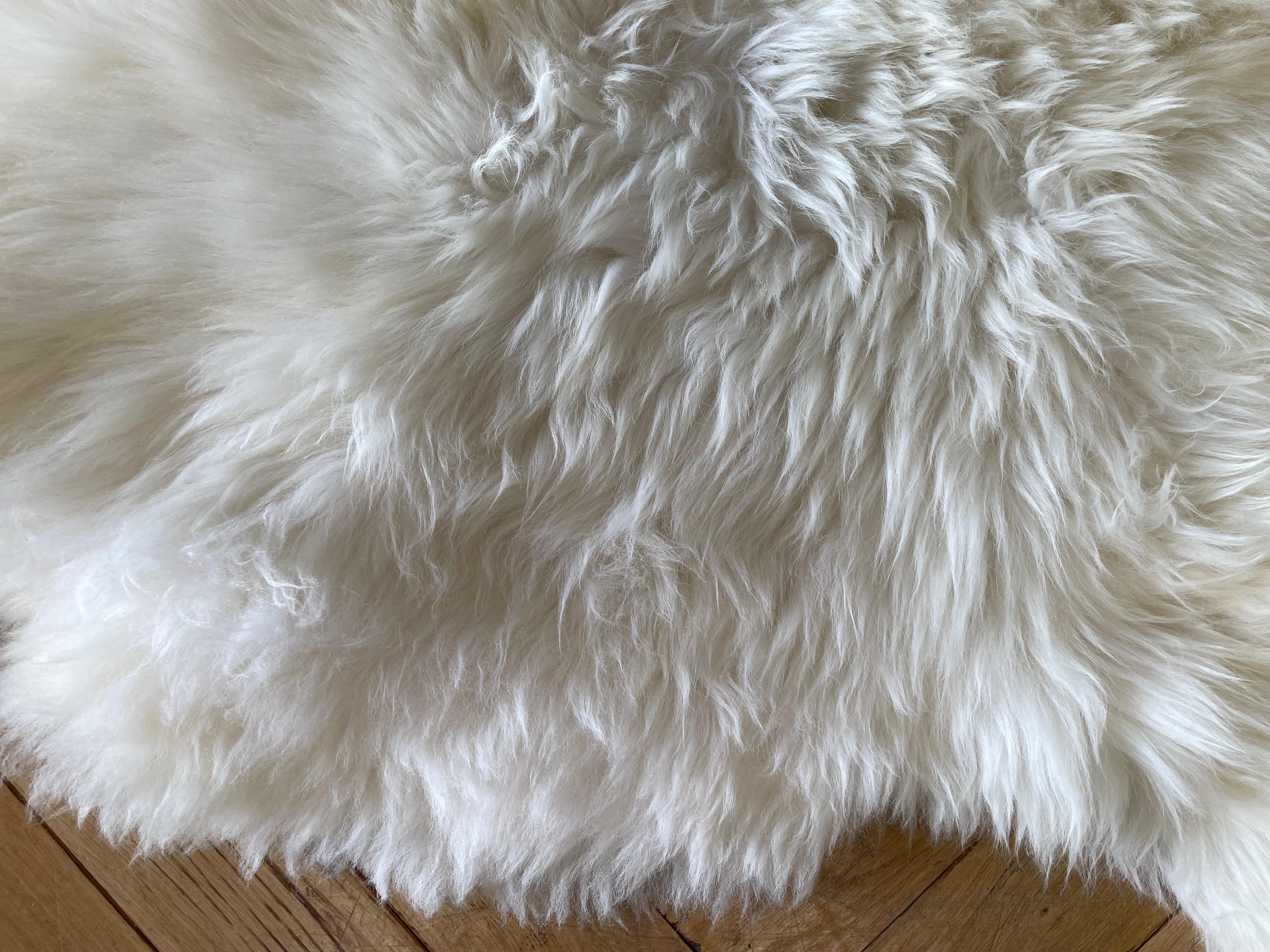 Contemporary White Natural Sheepskin Hide Rug or Throw For Sale
