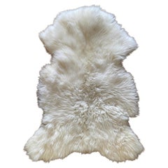 White Natural Sheepskin Hide Rug or Throw