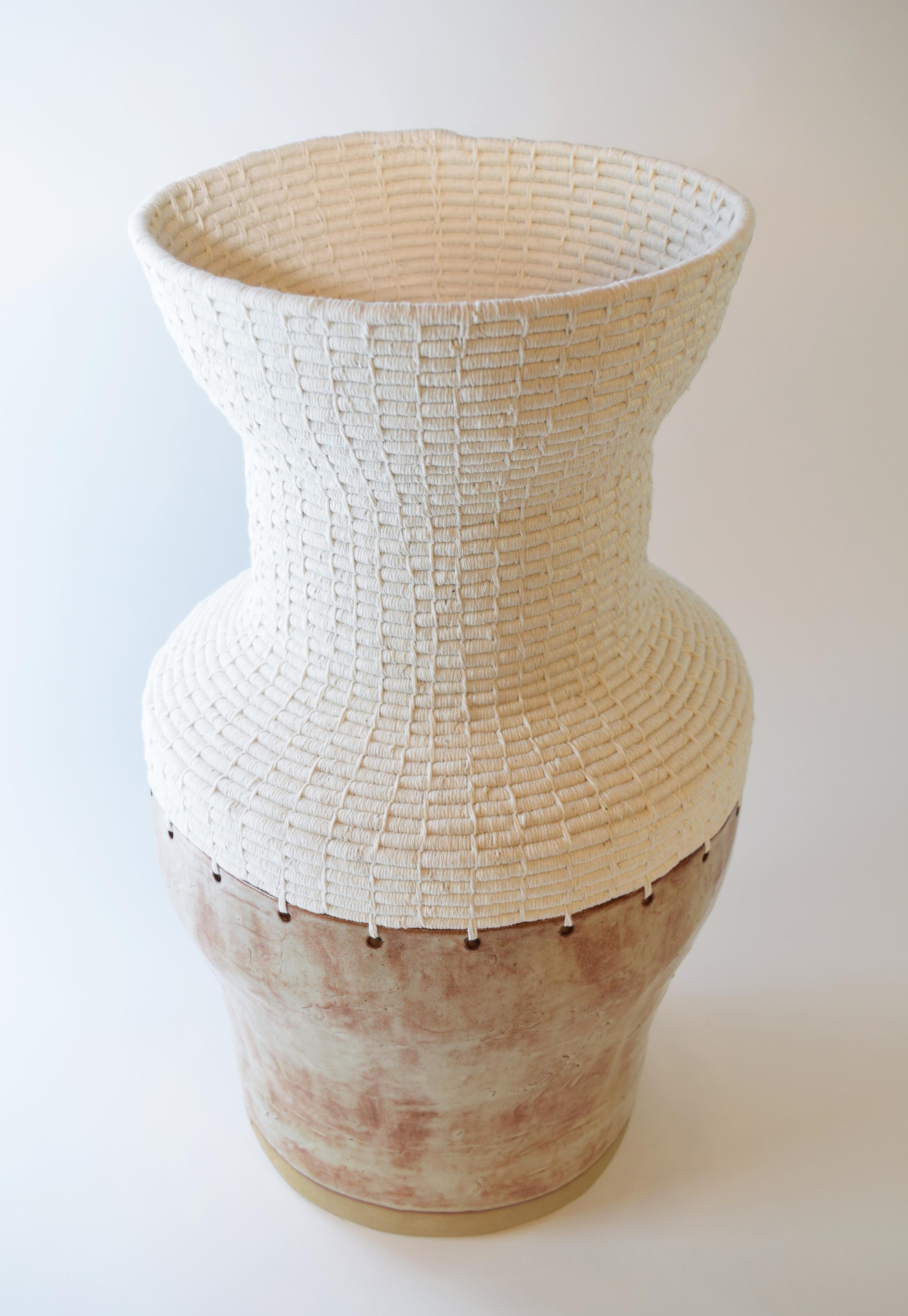 Post-Modern White Natural Vessel by Karen Gayle Tinney