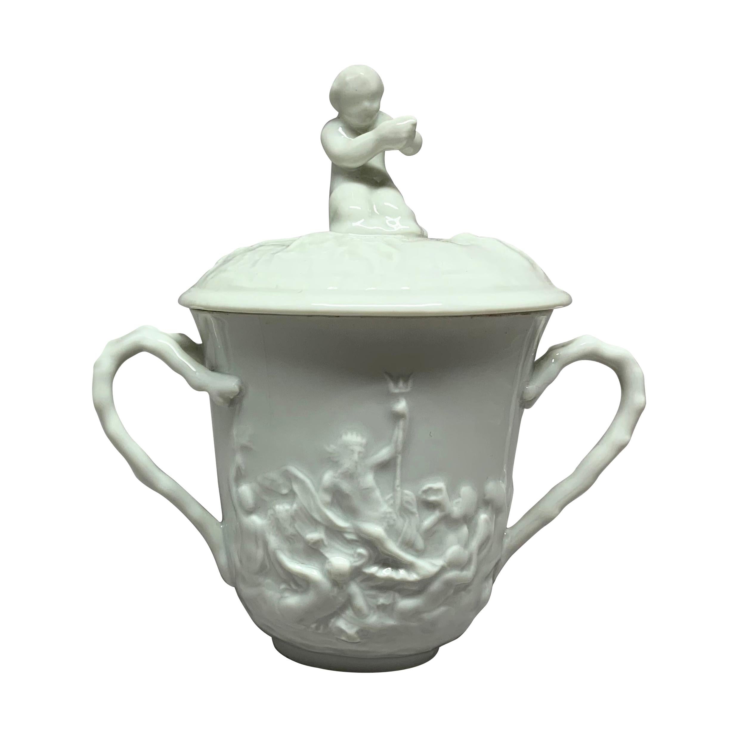 White Nautical Lidded Cup