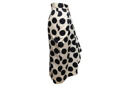 White & Navy Loewe Polka Dot Pencil Skirt