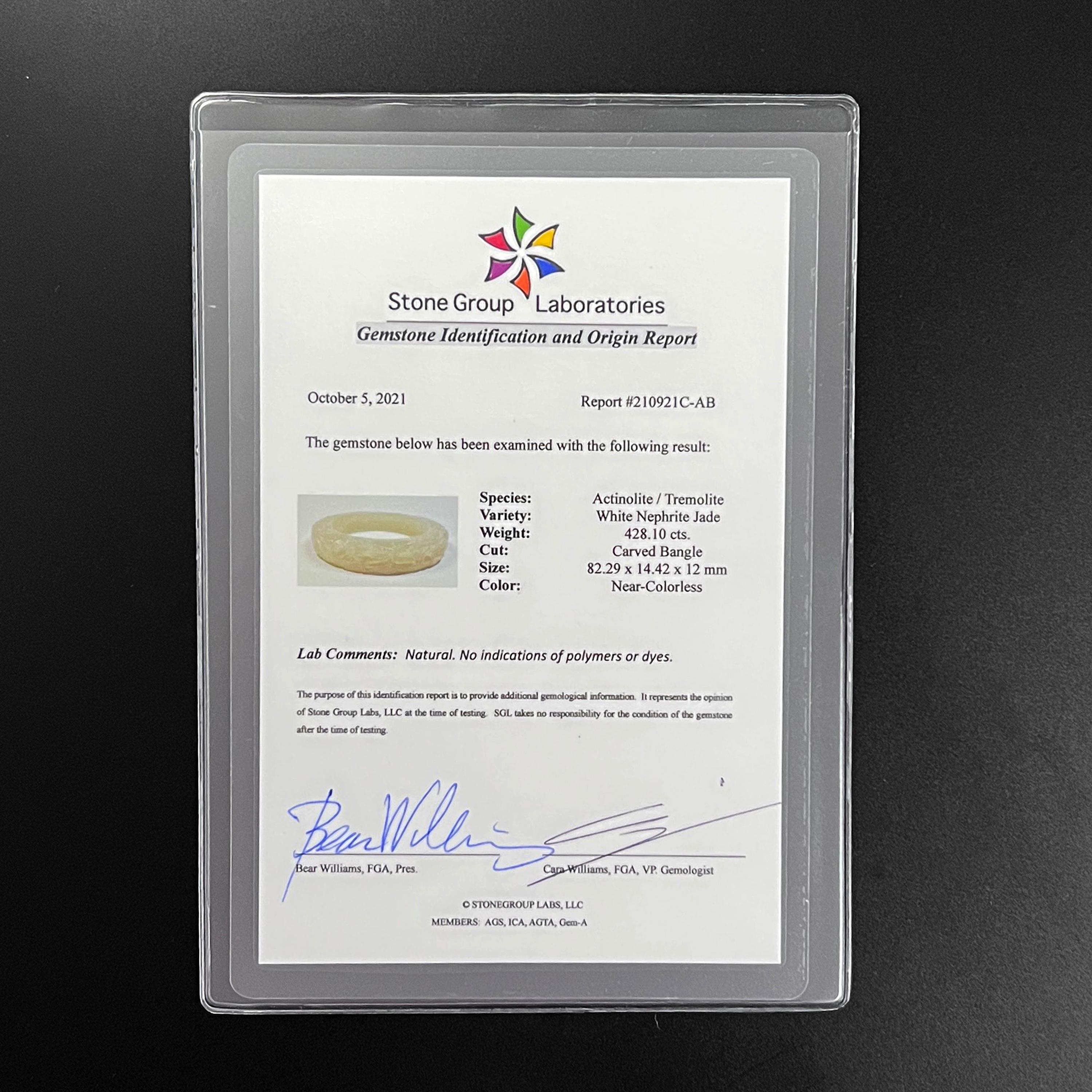Round Cut White Nephrite 