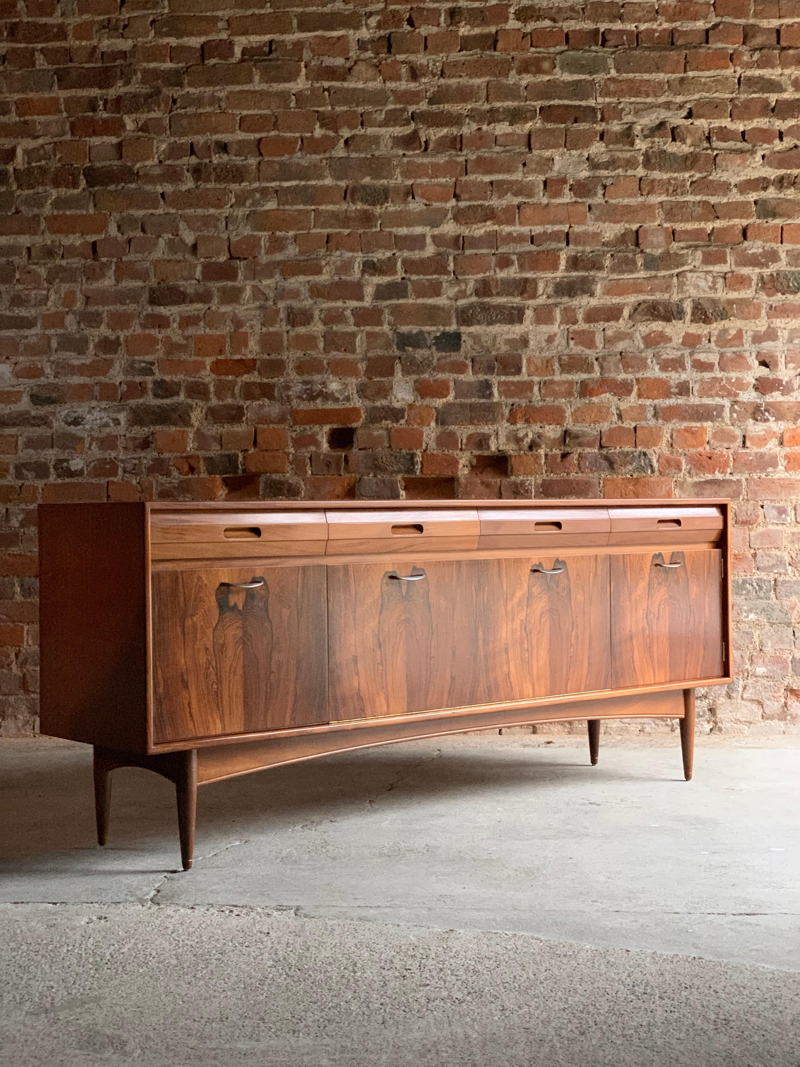 White & Newton of Portsmouth Rosewood & Teak Sideboard Credenza Midcentury, 1960 For Sale 3