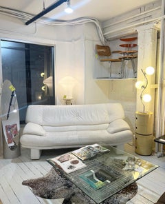 White Nicoletti Salotti Leather Sofa