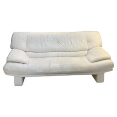 Vintage White Nicoletti Salotti Leather Sofa