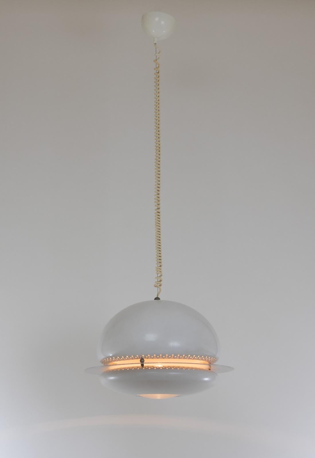 Mid-Century Modern Pendentif Nictea blanc par Afra & Tobia Scarpa pour Flos, 1960s en vente