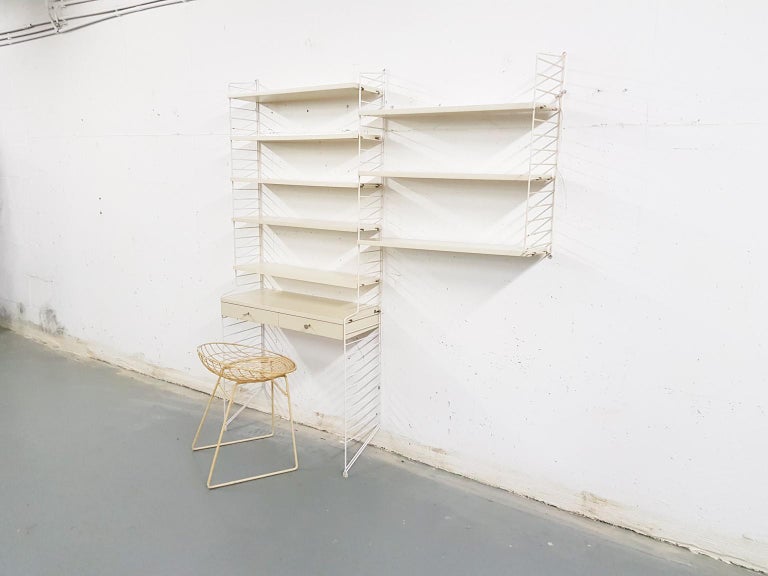 White Nisse Strinning for String Wall System with Desk, Sweden, 1960s ...