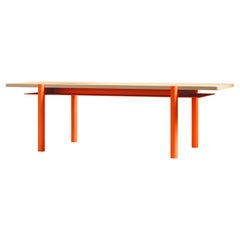 White Oak and Aluminum Conference Table in Vermillion