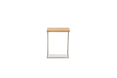 White Oak & Antique Nickel Side Table