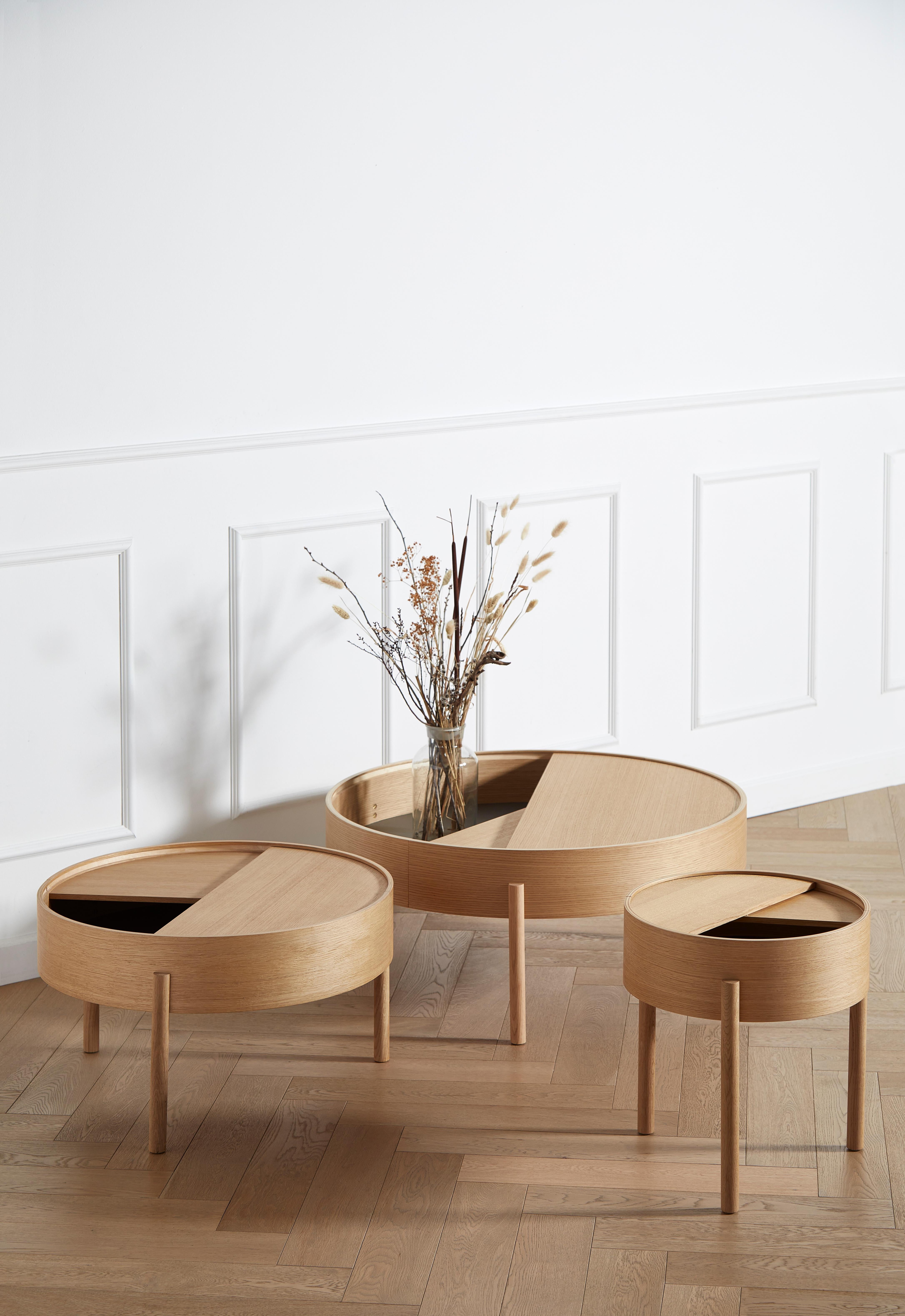 Danish White Oak Arc Side Table by Ditte Vad and Julie Bertrup For Sale
