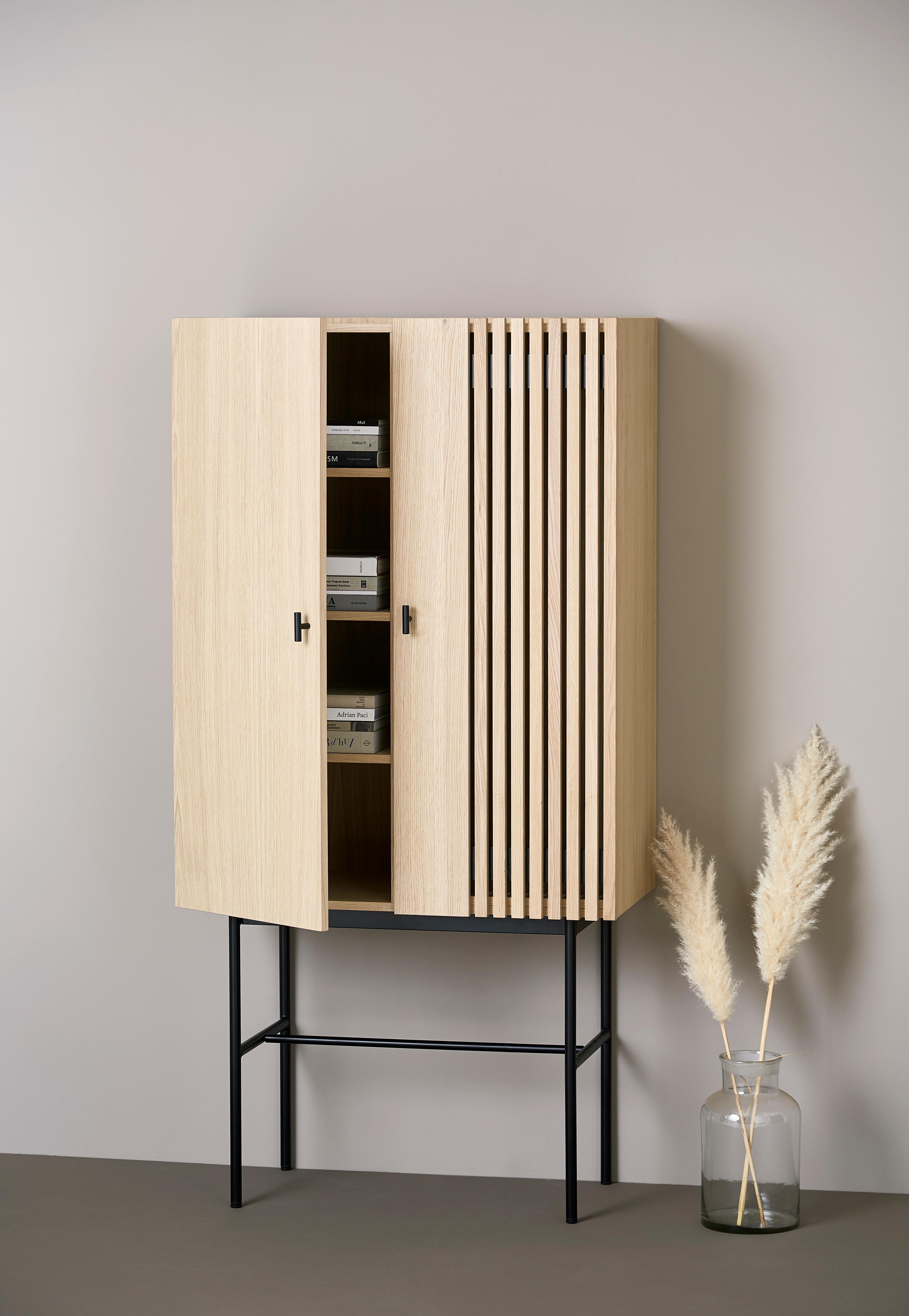 Metal White Oak Array Highboard 80 by Says Who For Sale