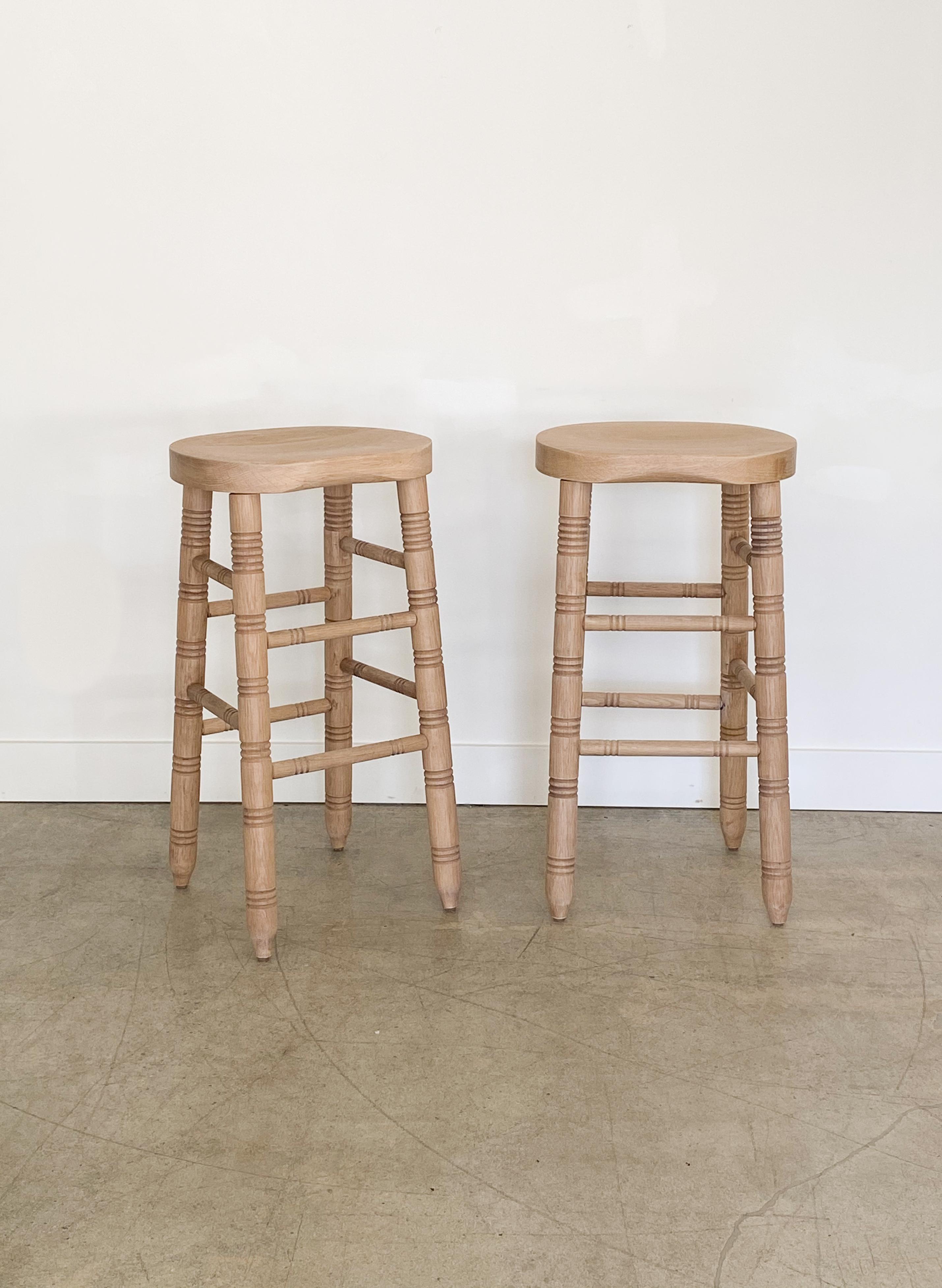 Contemporary Panoplie White Oak Bar Stool For Sale