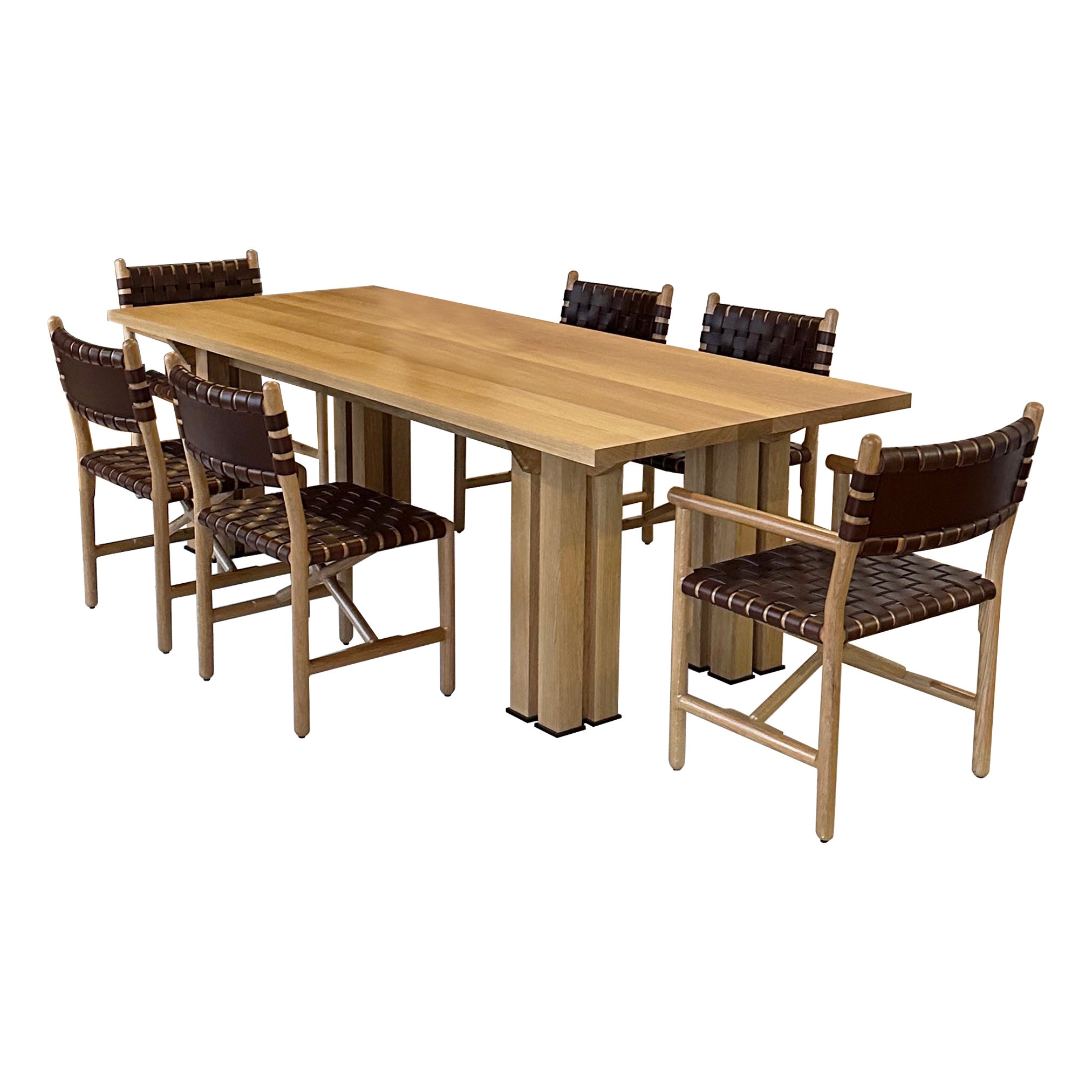 White Oak Bonnie Dining Table with 6 Montgomery Chairs
