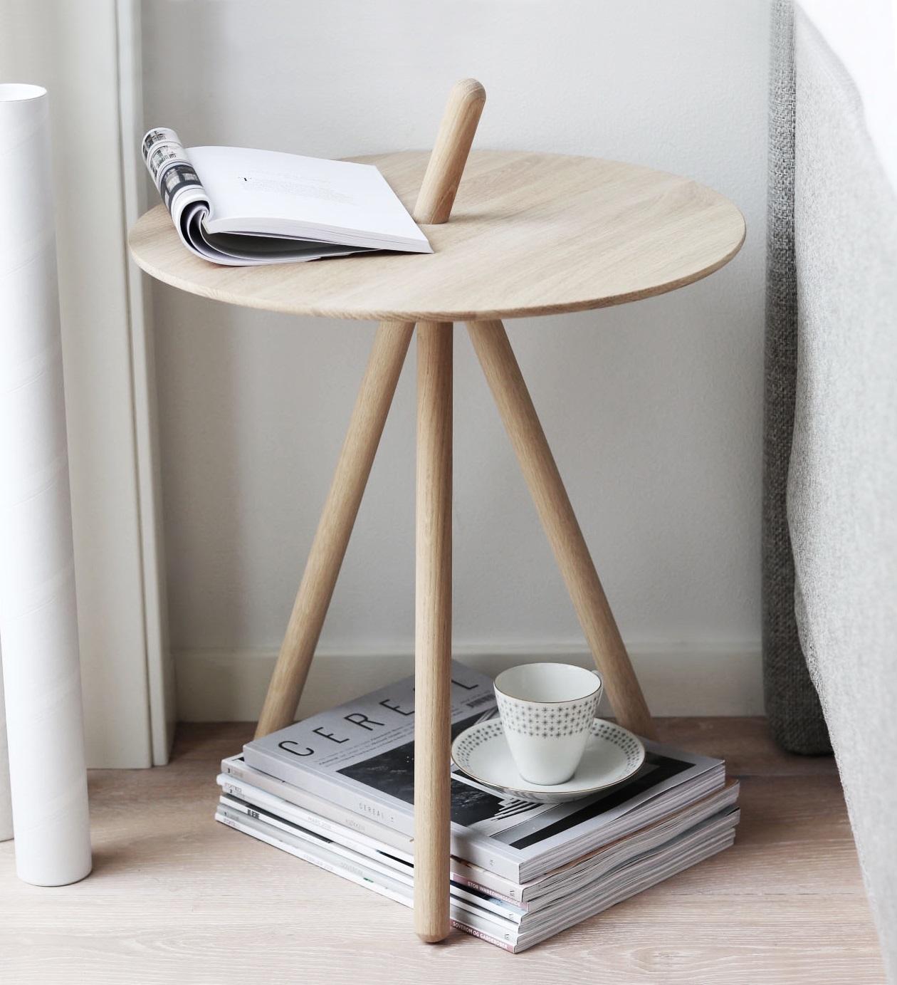 Danish White Oak Come Here Side Table by Steffen Juul For Sale