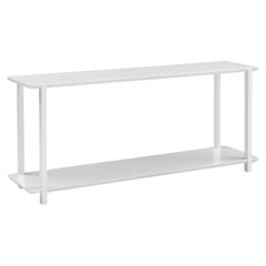 White Oak Console Table with Shelf and Veneered Top – Clan Collection