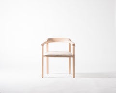 Esszimmerstuhl aus weißer Eiche mit Ledersitz oder Esszimmerstuhl aus Eiche GH2