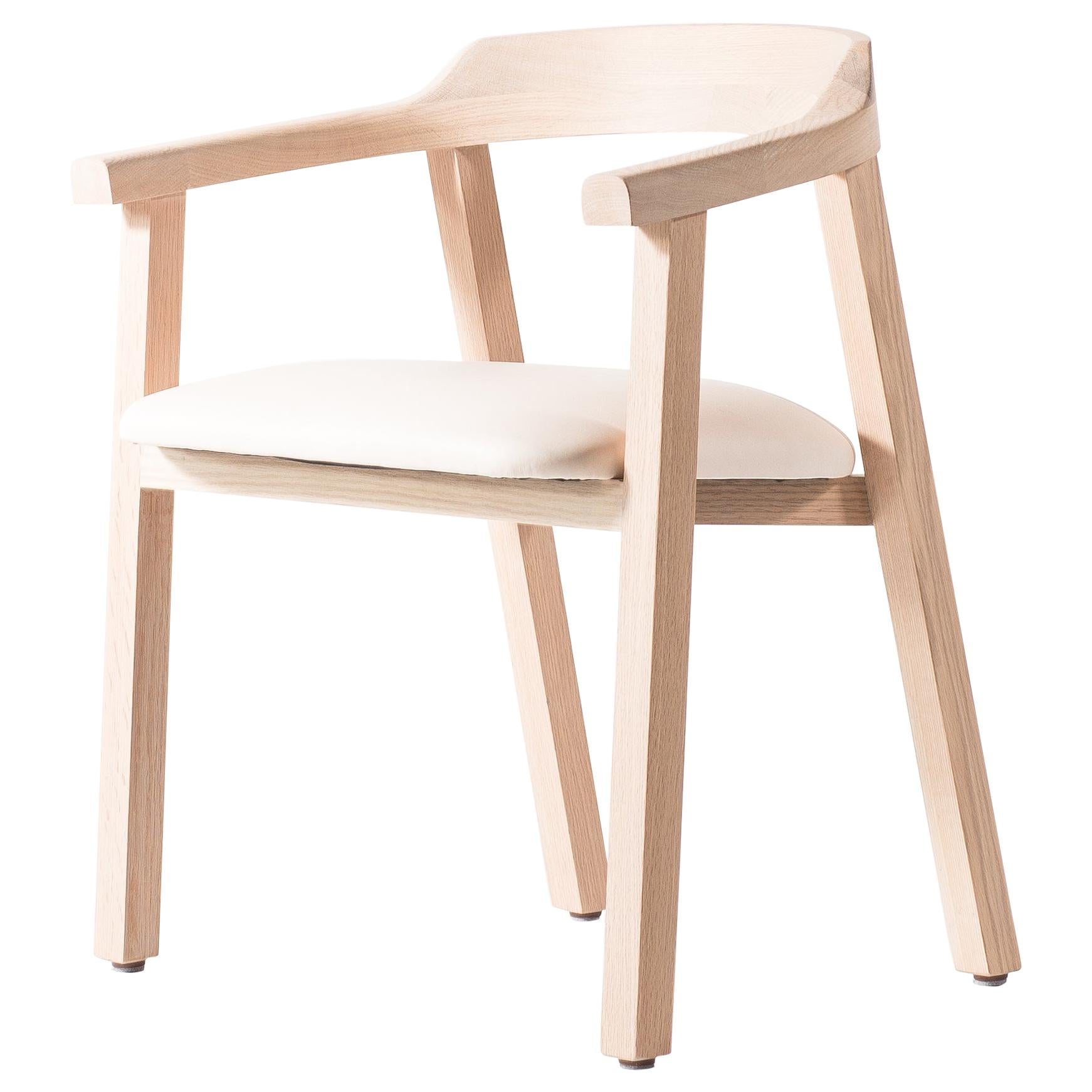 White Oak Dining Chair with Leather Seat or Dining Chair GH2 For Sale