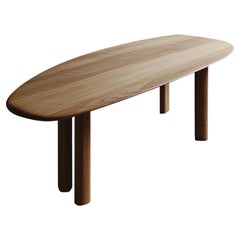 White Oak Dining Organic Shape Table Handmade in France