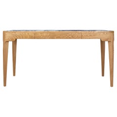 White Oak Eileen Writing Desk with Stone Inset Top by Chapter & Verse
