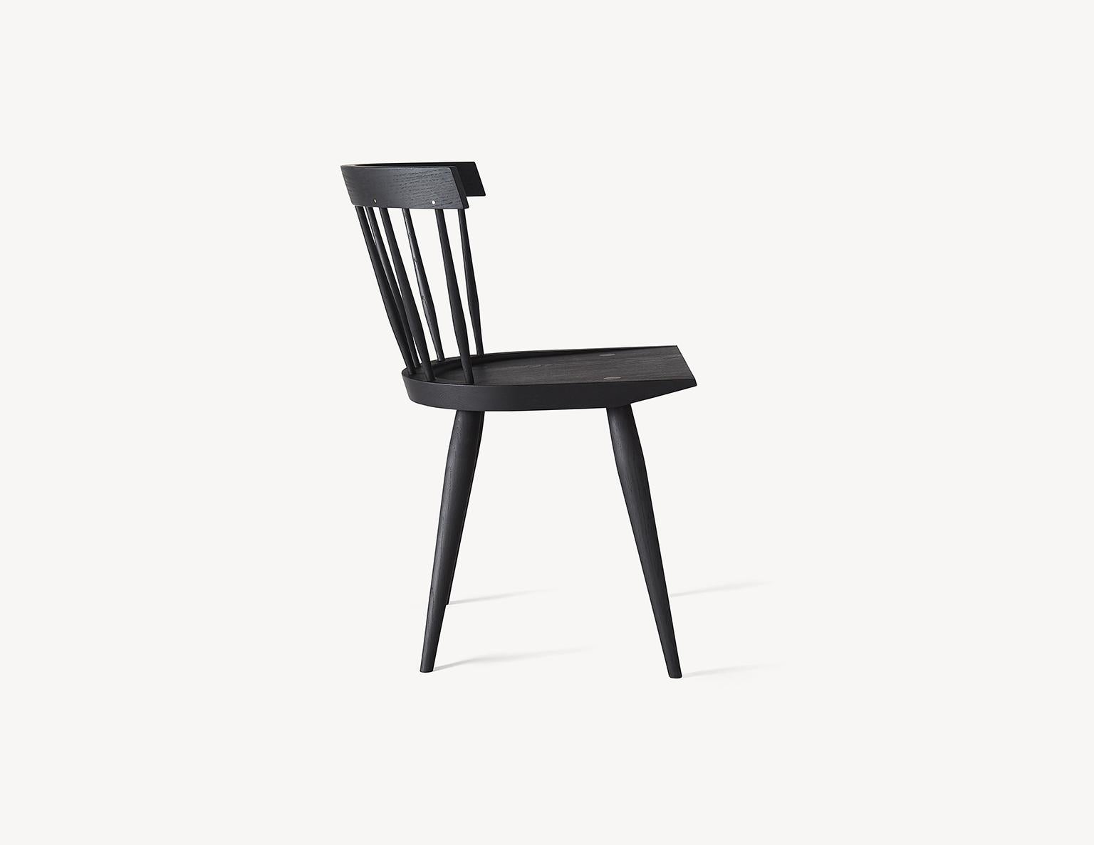 Canadian Minimalist Black Dining Chair in Solid Ash by Coolican & Company For Sale