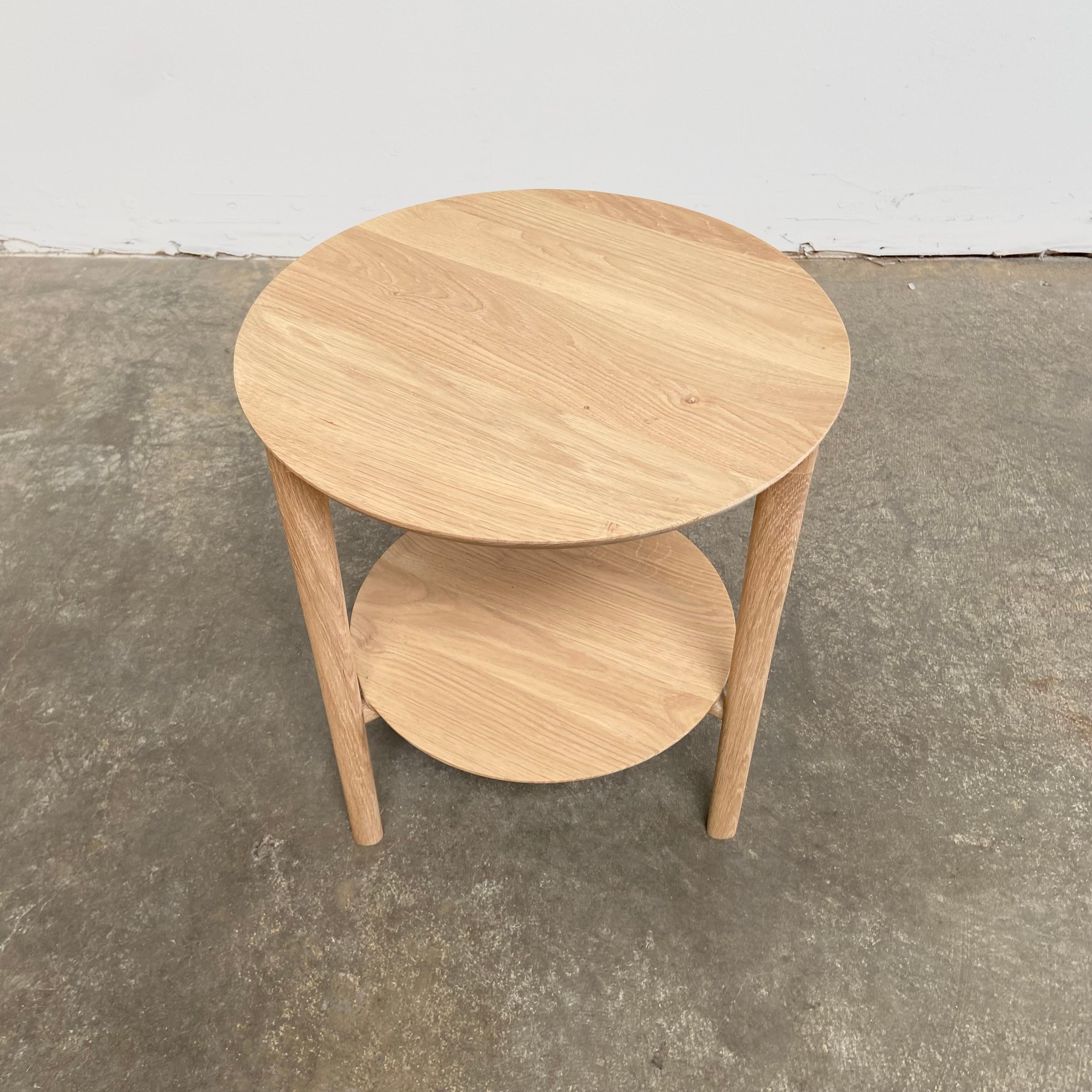 Belgian White Oak Modern Side Table