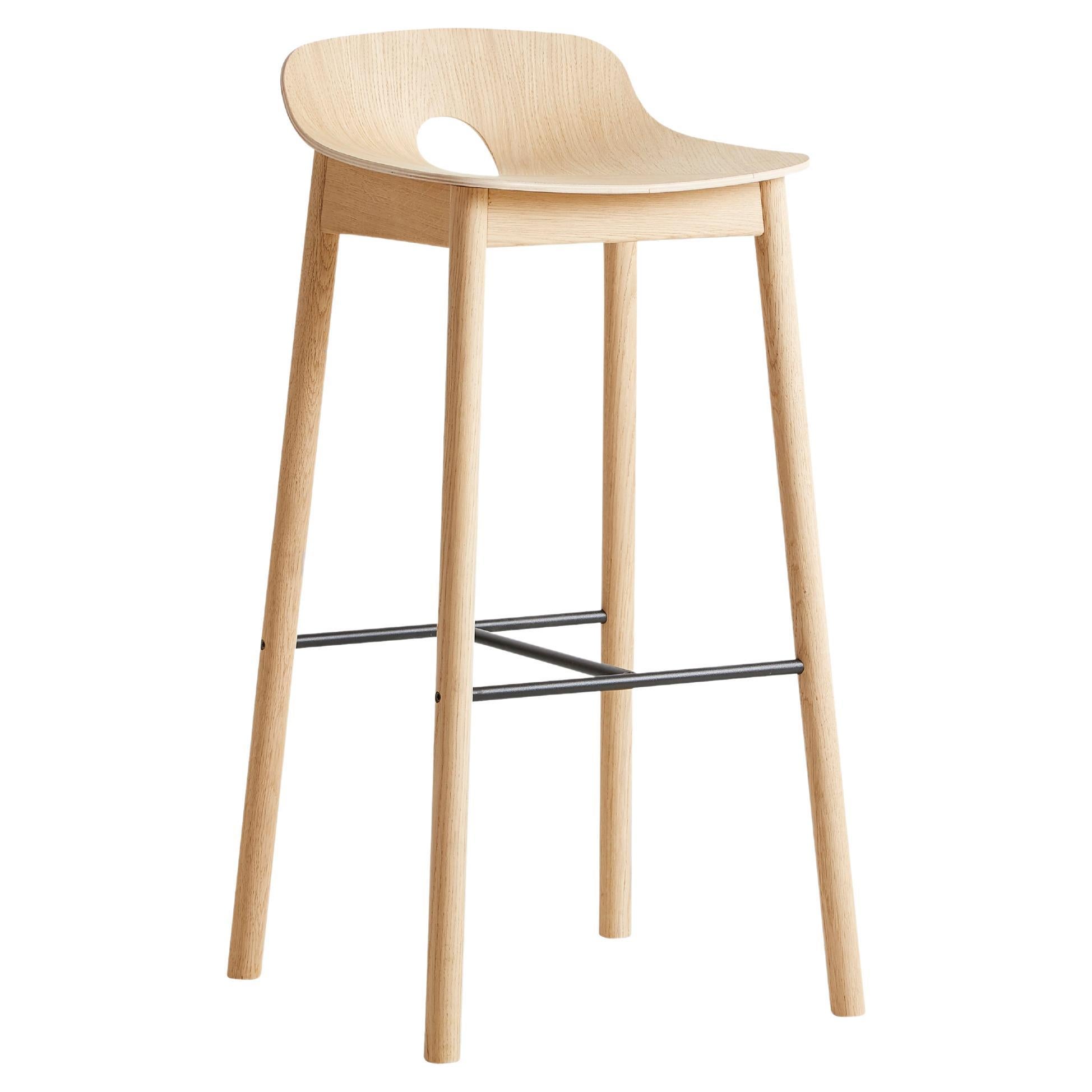 White Oak Mono Bar Stool by Kasper Nyman For Sale