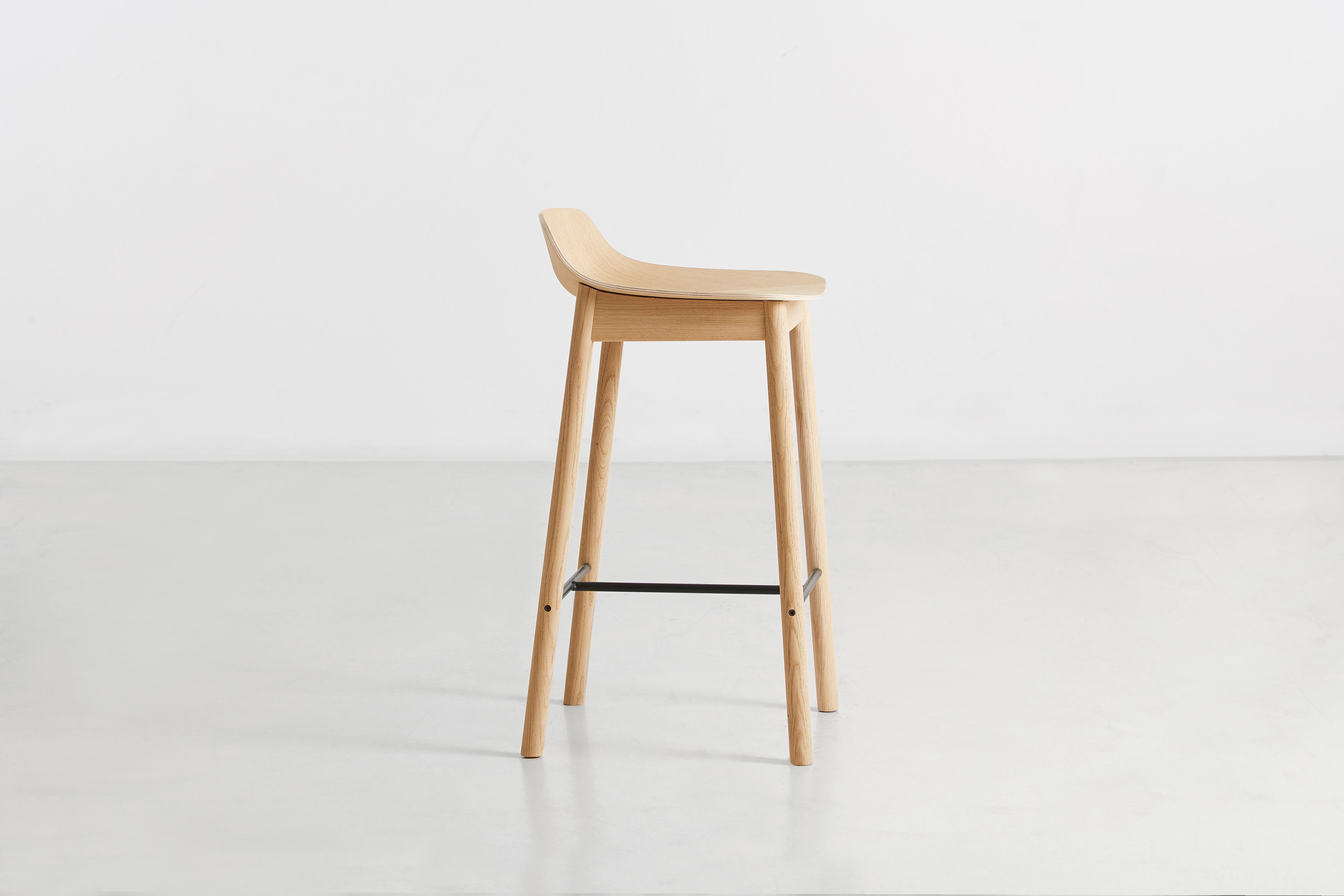 Post-Modern White Oak Mono Counter Chair by Kasper Nyman For Sale