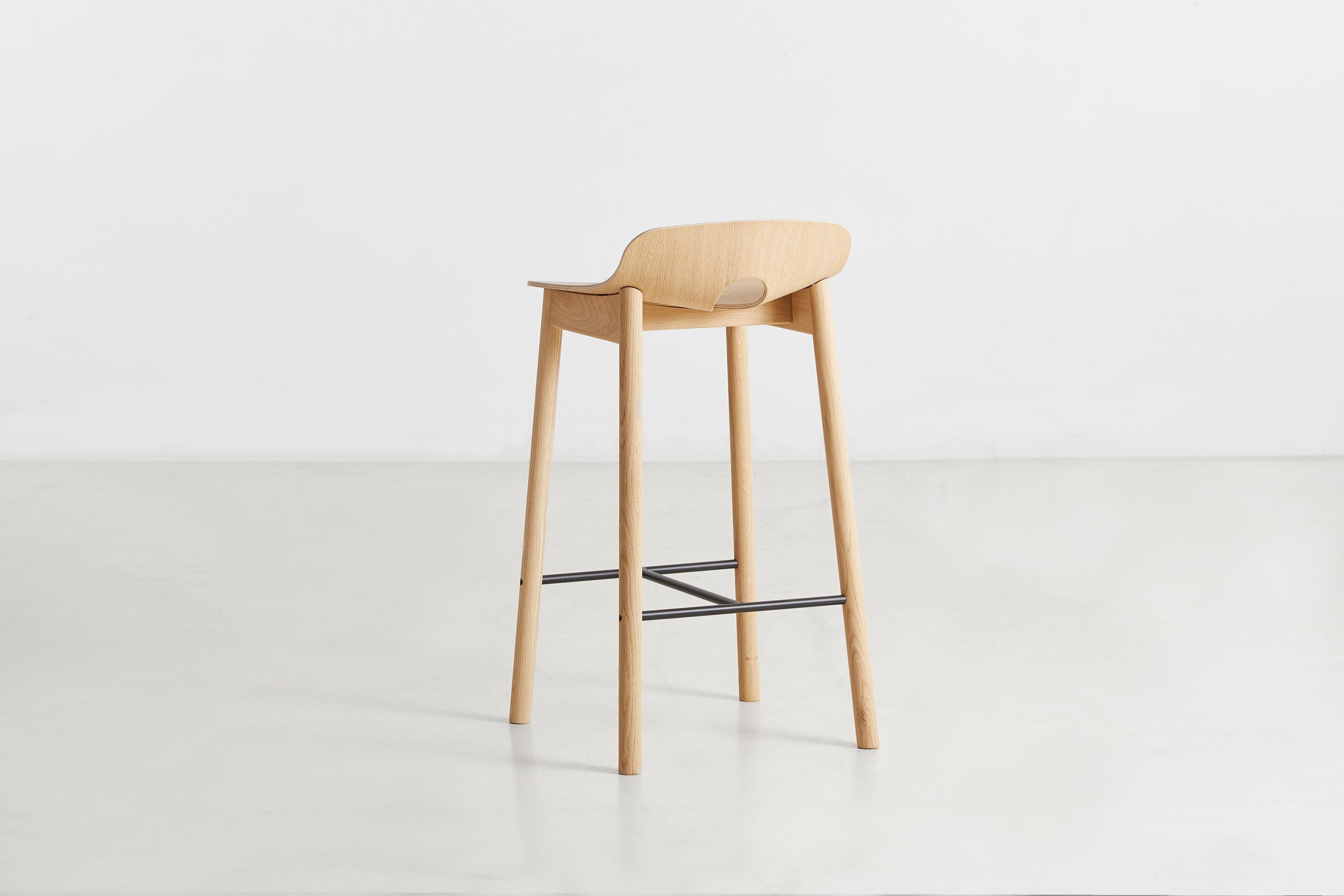 Danish White Oak Mono Counter Chair by Kasper Nyman For Sale