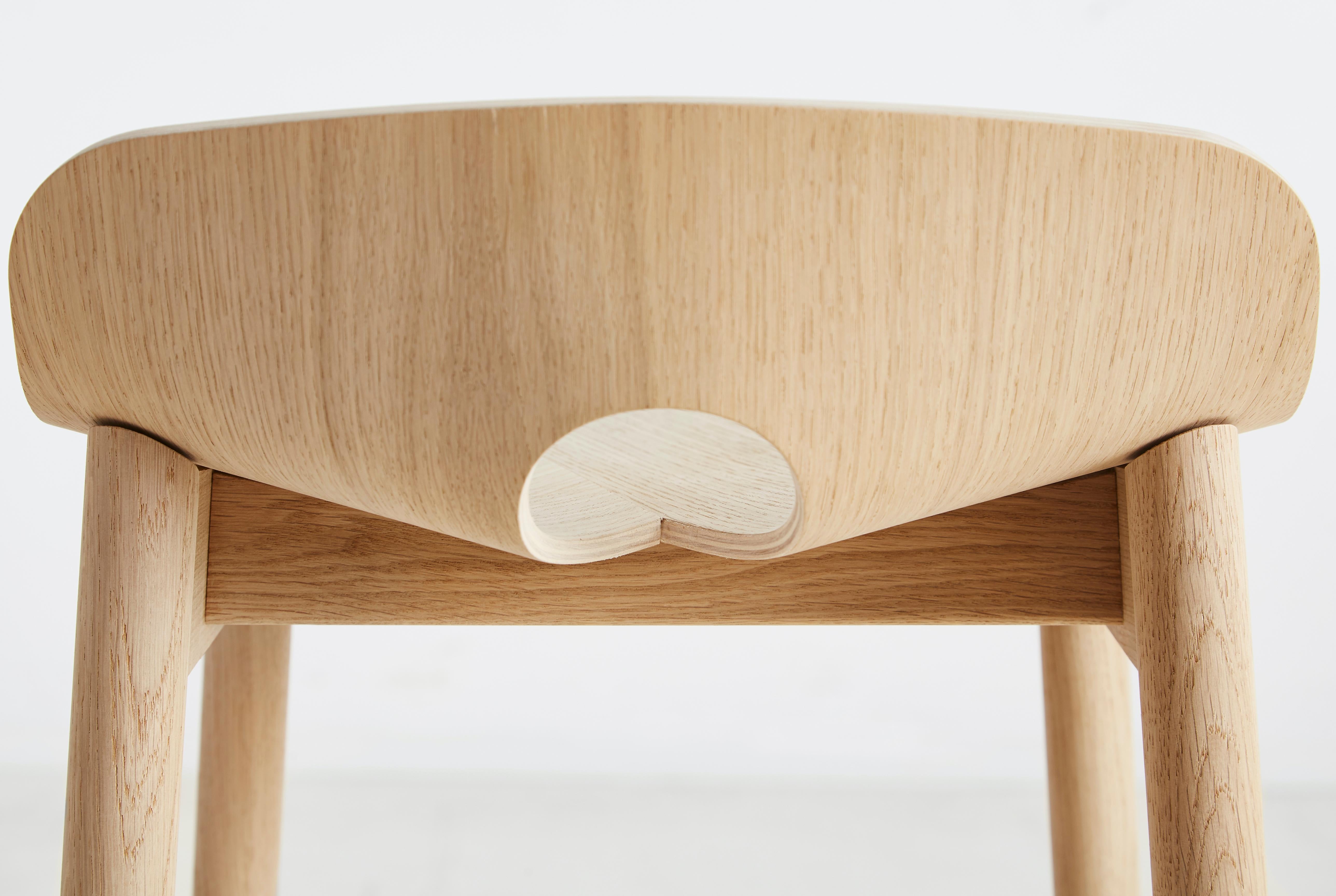 Contemporary White Oak Mono Counter Chair by Kasper Nyman For Sale